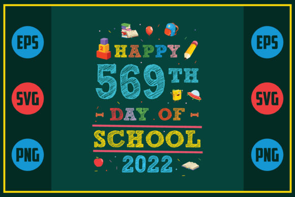 Celebrating 569th Day of School with Embroidery
